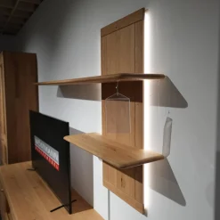 Wöstmann Wohnwände & Tv-Lowboards|Wohnwand Aurum 0020 Wildeiche Massiv Soft Gebürstet Inklusive LED-Beleuchtung