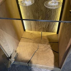 Hartmann Wohnwände & Tv-Lowboards|Wohnwand Benjo 7720W V20 Kerneiche Umato Sägerau Gebürstet Applikation Lack Weiß Mit Beleuchtung