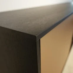 Gwinner Wohnwände & Tv-Lowboards|Wohnwand Bera Eiche Satin Terra Schwarz Gold Inklusive Sideboard Und Couchtisch