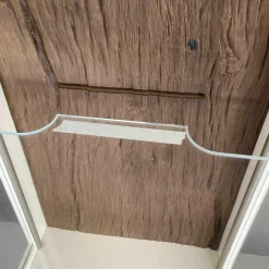 Gwinner Wohnwände & Tv-Lowboards|Wohnwand Bohle Lack Weiß Struktureiche Geräuchert mit Beleuchtung