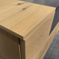 Mondo Wohnwände & Tv-Lowboards|Wohnwand Cantato 1006 Balkeneiche Natur Lack Seidenmatt Anthrazit Griff Anthrazit Fußgestell Metallverstärkung Mit LED Beleuchtung