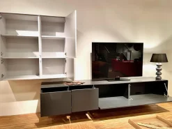 Contur Wohnwände & Tv-Lowboards|Wohnwand Casello Lack Matt Anthrazit Und Steingrau Mit TipOn Öffnung