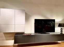 Contur Wohnwände & Tv-Lowboards|Wohnwand Casello Lack Matt Anthrazit Und Steingrau Mit TipOn Öffnung