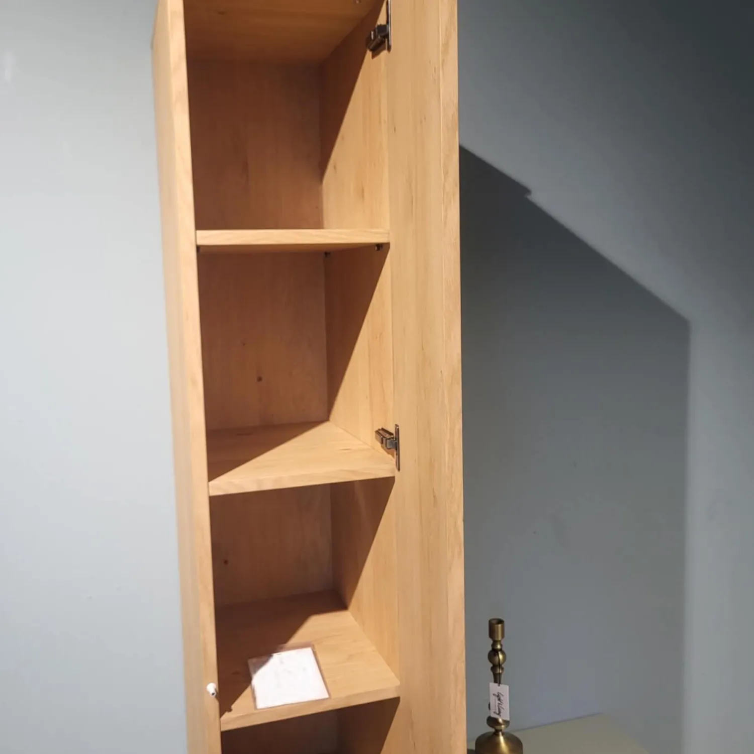 Clara Home Wohnwände & Tv-Lowboards|Wohnwand Clea Lack LM Pigeon Grau Absetzung Asteiche Bianco