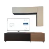 Spectral Smart Furniture Wohnwände & Tv-Lowboards|Wohnwand Cocoon Glas CAO Cacao Braun Satiniert Beige Stoff CF Schwarz Mit Soundsystem