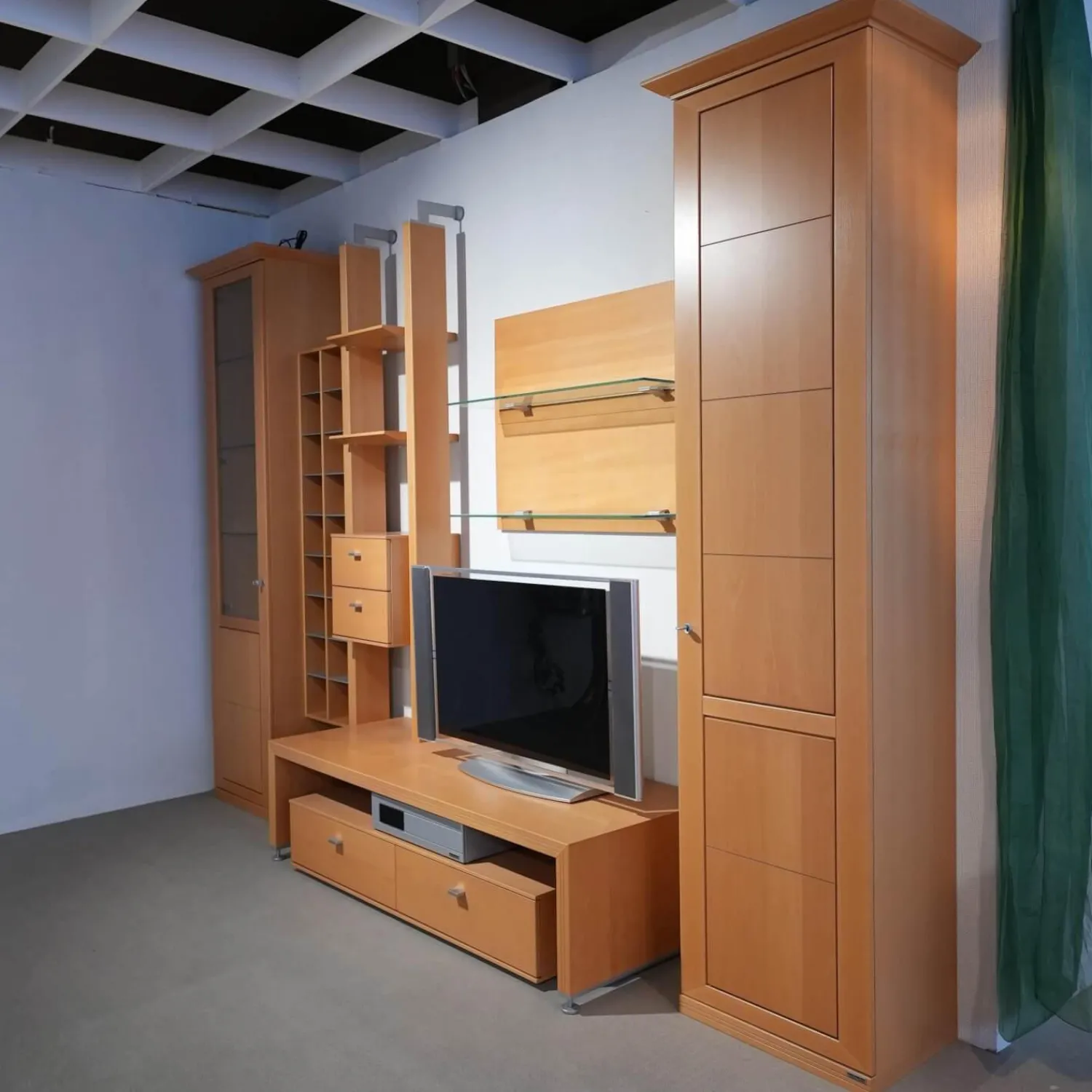 Thielemeyer Wohnwände & Tv-Lowboards|Wohnwand Costa Buche Furniert Mit Beleuchtung Und Trafo