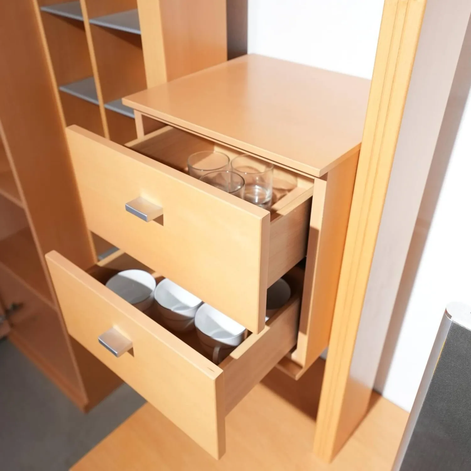 Thielemeyer Wohnwände & Tv-Lowboards|Wohnwand Costa Buche Furniert Mit Beleuchtung Und Trafo