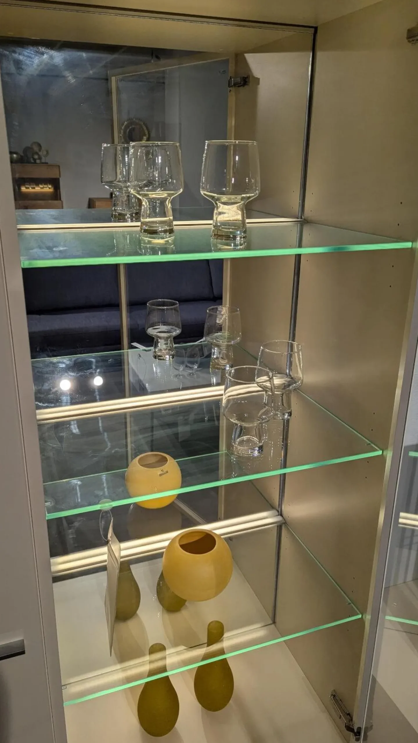 Rietberger Möbelwerke Wohnwände & Tv-Lowboards|Wohnwand Cremona Front Lack Crema Hochglanz Cremeweiß Korpus Lack Crema Matt Inklusive Beleuchtung