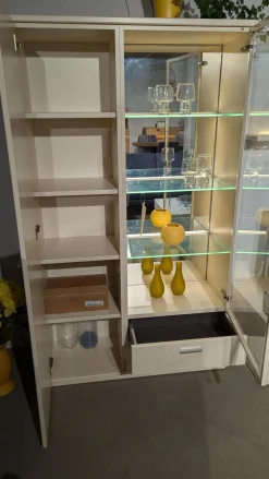 Rietberger Möbelwerke Wohnwände & Tv-Lowboards|Wohnwand Cremona Front Lack Crema Hochglanz Cremeweiß Korpus Lack Crema Matt Inklusive Beleuchtung