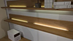 Rietberger Möbelwerke Wohnwände & Tv-Lowboards|Wohnwand Cremona Lack Crema Matt Weiß Creme Absetzung Eiche Sand Mit LED Beleuchtung Und Spiegelglasrückwand