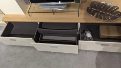 Rietberger Möbelwerke Wohnwände & Tv-Lowboards|Wohnwand Cremona Lack Crema Cremeweiß Holzakzente In Eiche Sand Mit LED Beleuchtung Und Spiegelrückwand