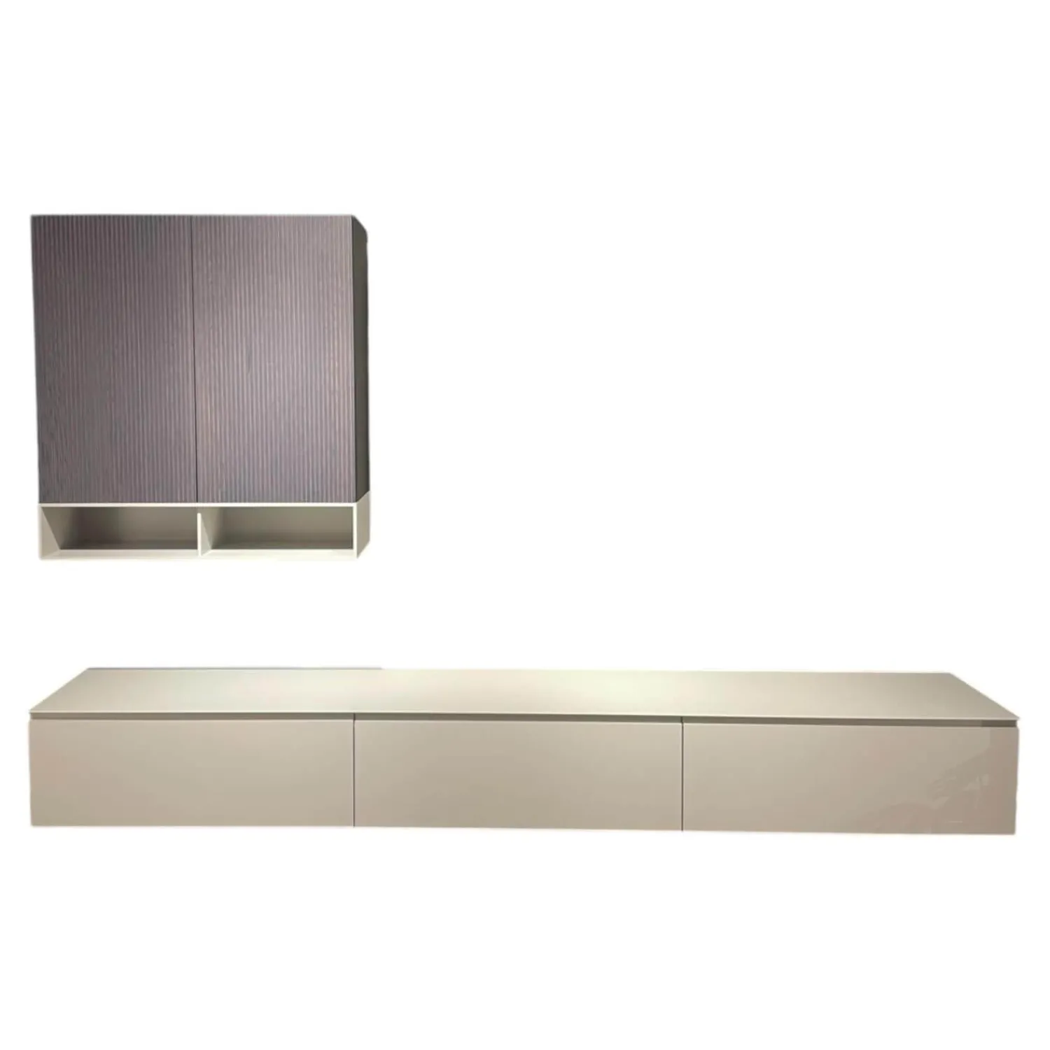 Sudbrock Wohnwände & Tv-Lowboards|Wohnwand Cubo Lack Canagrau Mit Eiche Anthrazit Gebeizt