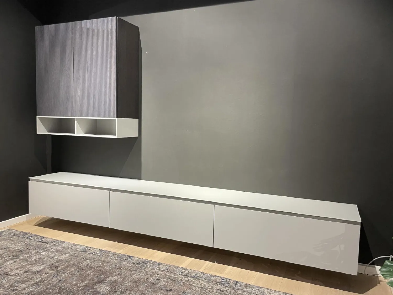 Sudbrock Wohnwände & Tv-Lowboards|Wohnwand Cubo Lack Canagrau Mit Eiche Anthrazit Gebeizt