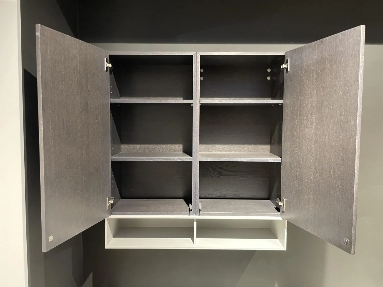 Sudbrock Wohnwände & Tv-Lowboards|Wohnwand Cubo Lack Canagrau Mit Eiche Anthrazit Gebeizt