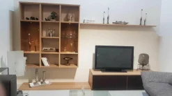 Team 7 Wohnwände & Tv-Lowboards|Wohnwand Cubus Eiche Weißöl Farbglas Taupe