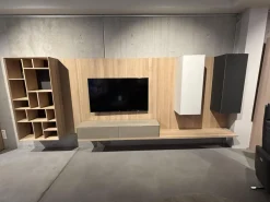 Team 7 Wohnwände & Tv-Lowboards|Wohnwand Cubus Pure 32 Eiche Weiß Geölt Farbglas In Naturweiß Kiesel Grau Und Graphitgrau Mit Beleuchtung Und TV-Halteplatte