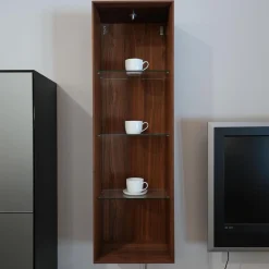 Team 7 Wohnwände & Tv-Lowboards|Wohnwand Cubus Pure 8 In Nussbaum Naturgeölt Fronten In Glas Stahl