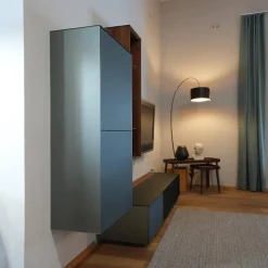 Team 7 Wohnwände & Tv-Lowboards|Wohnwand Cubus Pure 8 In Nussbaum Naturgeölt Fronten In Glas Stahl