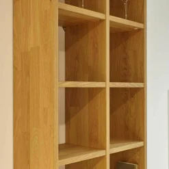 Mobilari Wohnwände & Tv-Lowboards|Wohnwand Cubus Pure Eiche Massiv Glas Dunkelbraun