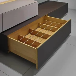 Mobilari Wohnwände & Tv-Lowboards|Wohnwand Cubus Pure Eiche Massiv Farbglas