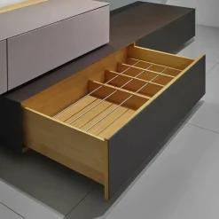 Mobilari Wohnwände & Tv-Lowboards|Wohnwand Cubus Pure Eiche Massiv Farbglas