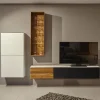 Team 7 Wohnwände & Tv-Lowboards|Wohnwand Cubus Pure Nussbaum Buche Weißglas