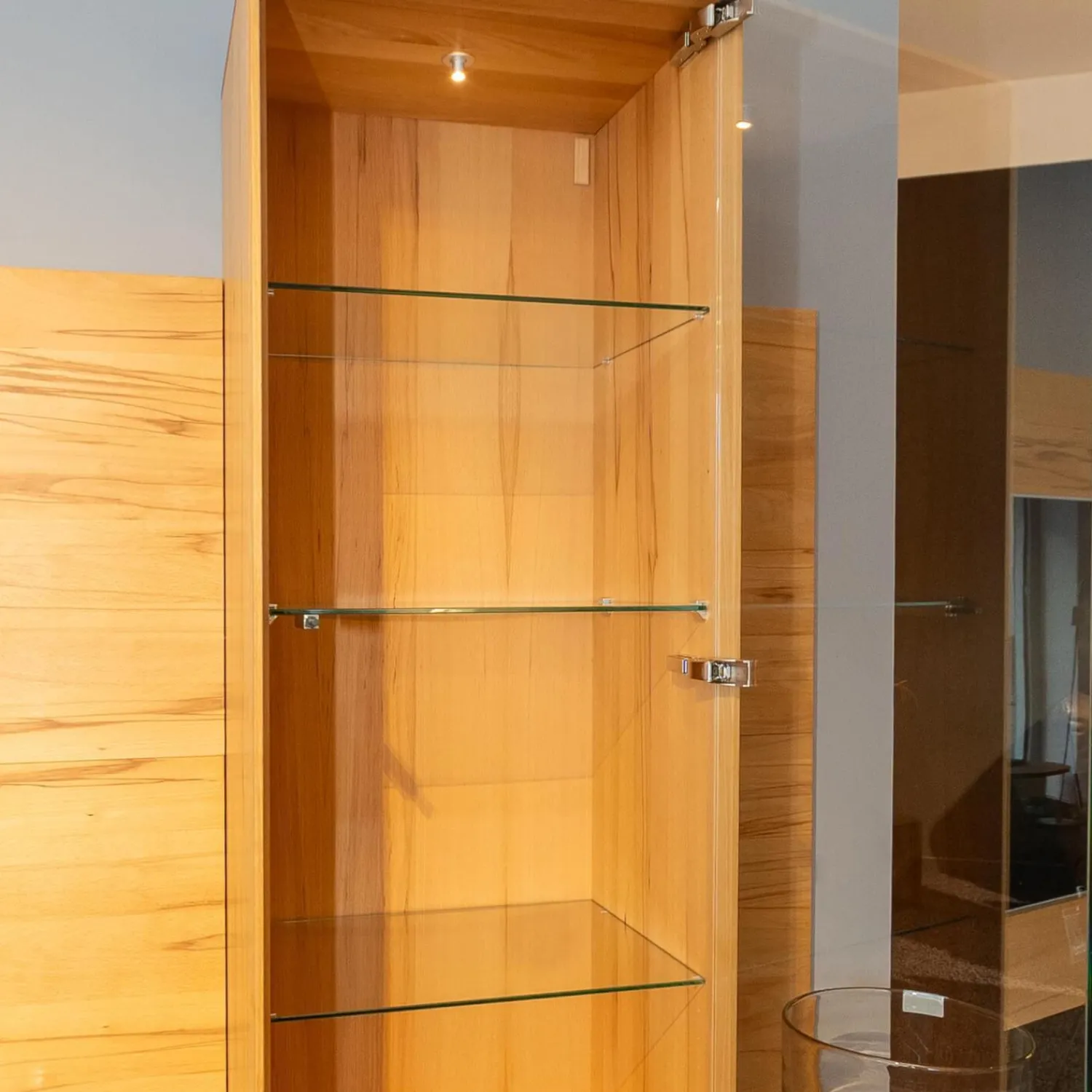 Team 7 Wohnwände & Tv-Lowboards|Wohnwand Cubus Vollholz Kernbuche Natur Geölt Inklusive Granit-Platte Und LED-Beleuchtung