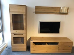 Decker Wohnwände & Tv-Lowboards|Wohnwand Divano Ausführung Wildeiche Massiv Oberfläche Bianco Geölt