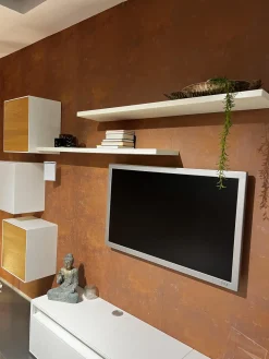 Hülsta Wohnwände & Tv-Lowboards|Wohnwand Easy Lack Reinweiß Absetzung Natureiche Inklusive Wand Steckbord Time