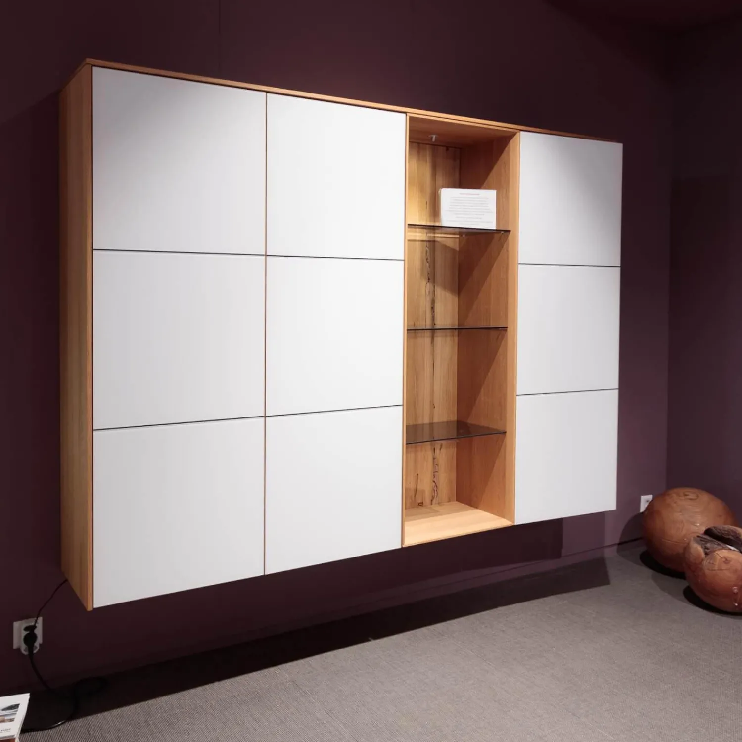 Team 7 Wohnwände & Tv-Lowboards|Wohnwand Eiche Natur Farbglas Weiß Matt Inklusive Beleuchtung Mit Fernbedienung