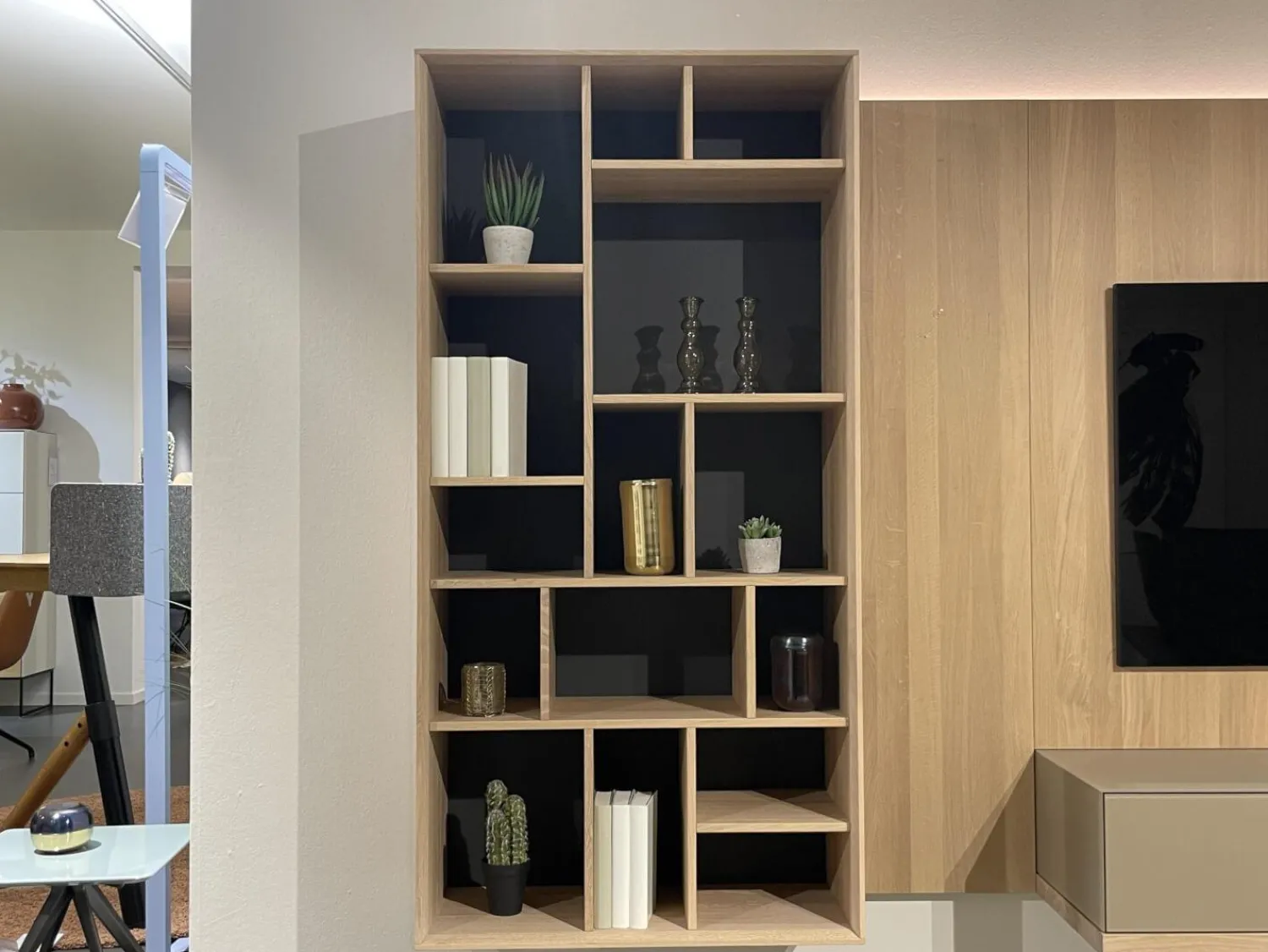 Team 7 Wohnwände & Tv-Lowboards|Wohnwand Eiche Weißöl Farbglas Graphitgrau Mit Wandpaneelen