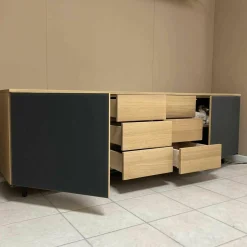 Göhring Wohnwände & Tv-Lowboards|Wohnwand Elements B200 Eiche Massiv mit Beleuchtung