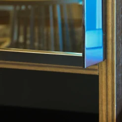 Molteni & C Wohnwände & Tv-Lowboards|Wohnwand Eukalyptus Lack Mokka Mit Schiebetür Aus Stopsol-Glas Mit Licht