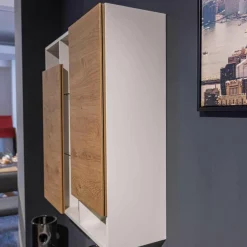 Global Wohnwände & Tv-Lowboards|Wohnwand Fablo Balkeneiche Bianco Weiß Matt mit Beleuchtung