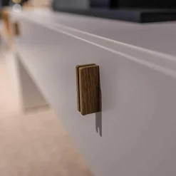 Global Wohnwände & Tv-Lowboards|Wohnwand Fablo Balkeneiche Bianco Weiß Matt mit Beleuchtung