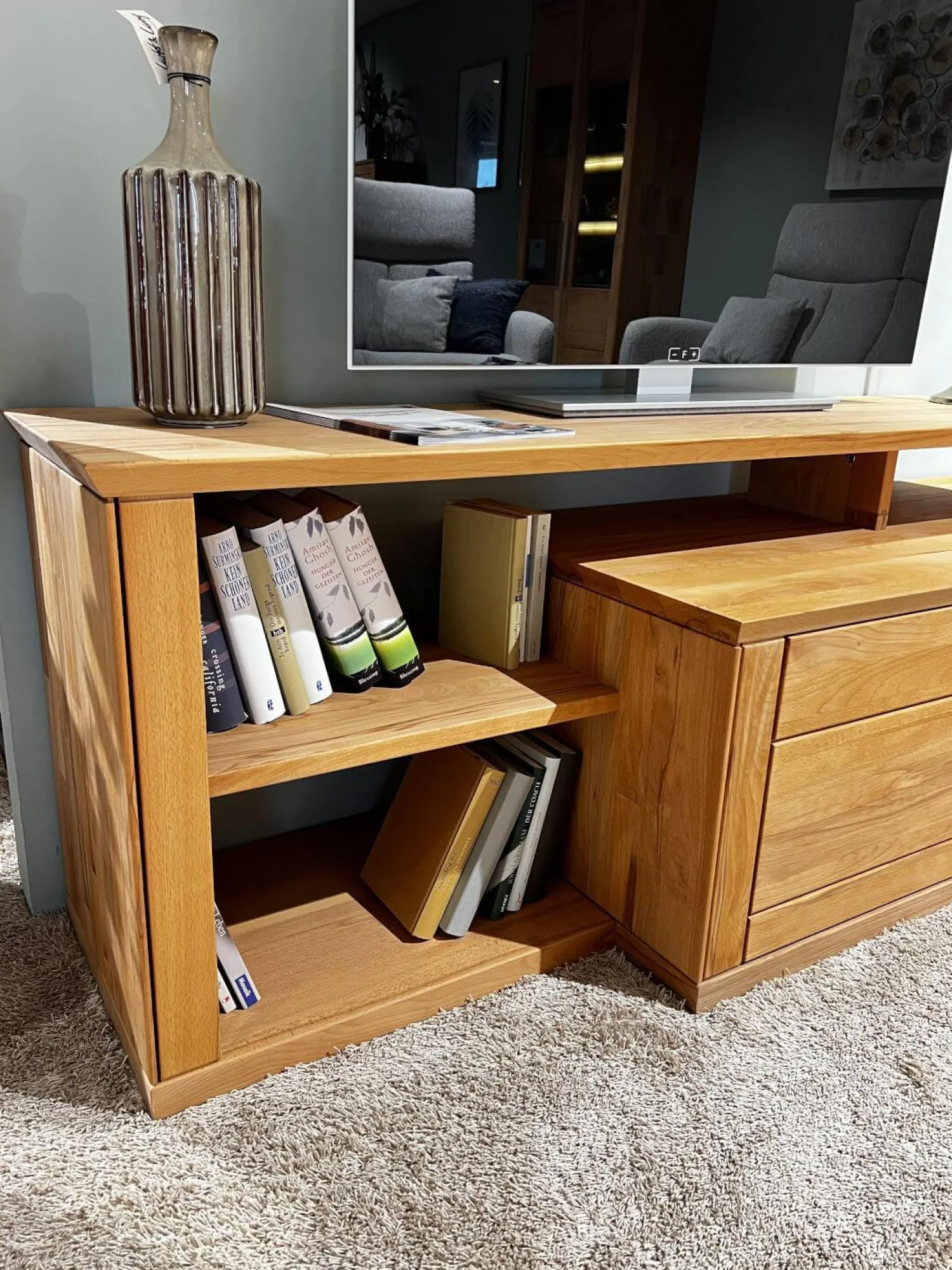 Global Wohnwände & Tv-Lowboards|Wohnwand Faro Plus Kernbuche Geölt Inklusive LED Beleuchtung Und Kabeldurchlass