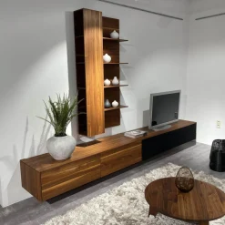 Team 7 Wohnwände & Tv-Lowboards|Wohnwand Filigno Nussbaum Natur Geölt Inklusive Technikelement Mit Kabelhohlraum