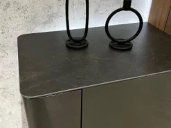 Hülsta Wohnwände & Tv-Lowboards|Wohnwand Gentis Lack HGL-Seidengrau eramik Storm Nero Kernnussbaum Naturstamm