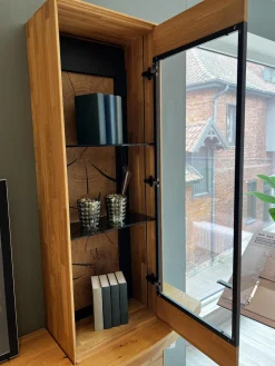 Musterring Wohnwände & Tv-Lowboards|Wohnwand Giulia Front Und Korpus Wildeiche Massiv Soft Gebürstet Vitrine Glas Optiwhite