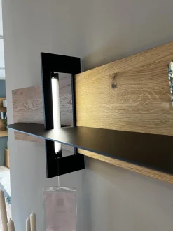 Musterring Wohnwände & Tv-Lowboards|Wohnwand Giulia Wildeiche Massiv Soft Gebürstet Gestell Metall Carbonfarbig Schwarz Mit Beleuchtung