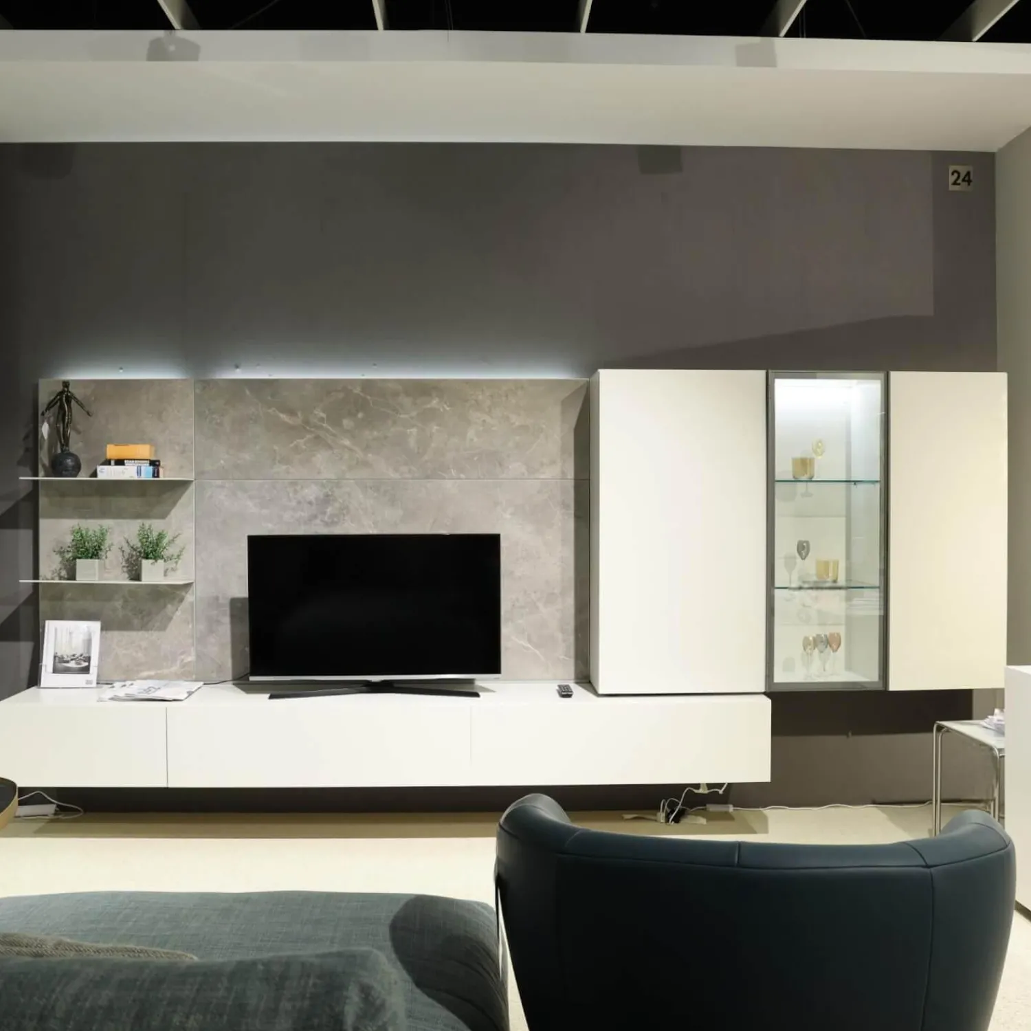 Presotto Wohnwände & Tv-Lowboards|Wohnwand I ModulART Grigio Calce Weiß