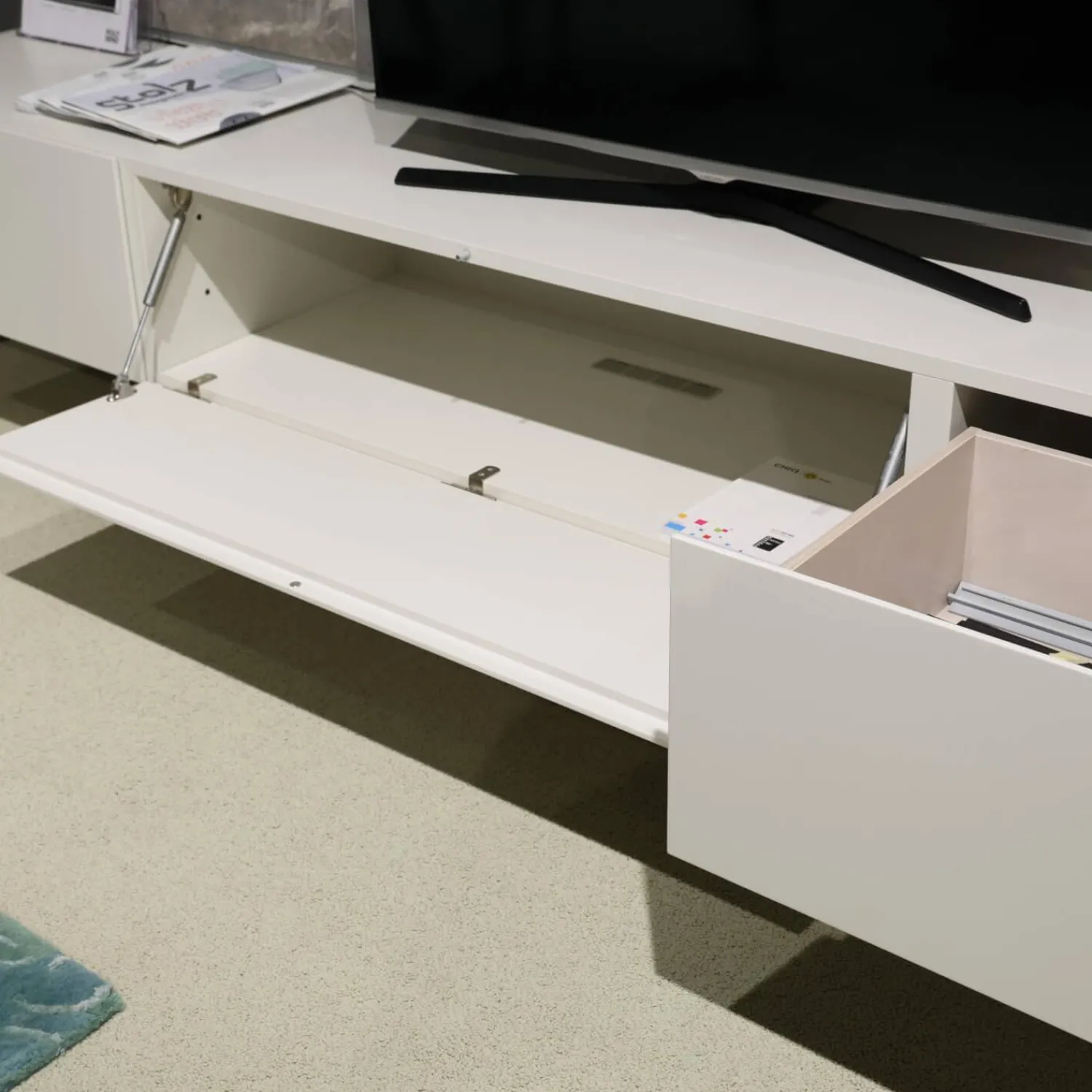 Presotto Wohnwände & Tv-Lowboards|Wohnwand I ModulART Grigio Calce Weiß