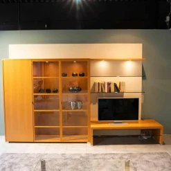 Gruber & Schlager Wohnwände & Tv-Lowboards|Wohnwand Kala Mit Phonobank Schrankteile Europäischer Kirschbaum Hell Paneele Lack Eierschale