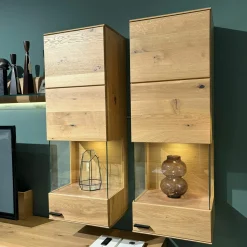 Musterring Wohnwände & Tv-Lowboards|Wohnwand Kanto Asteiche Massiv Griffe Lack J6 Schwarz Matt