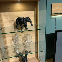 Musterring Wohnwände & Tv-Lowboards|Wohnwand Kanto Asteiche Massiv Griffe Lack J6 Schwarz Matt