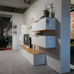 Musterring Wohnwände & Tv-Lowboards|Wohnwand Kara 61958 Lack Weiß Griffe Edelstahl