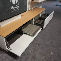 Musterring Wohnwände & Tv-Lowboards|Wohnwand Kara 61958 Lack Weiß Griffe Edelstahl