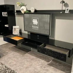 Musterring Wohnwände & Tv-Lowboards|Wohnwand Kara-Frame Lack Schwarz Hochglanz