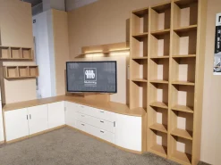 Musterring Wohnwände & Tv-Lowboards|Wohnwand Kira Front Lack Crema Creme Korpus Eiche Sand Griff Chrom Inklusive Beleuchtung