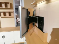 Musterring Wohnwände & Tv-Lowboards|Wohnwand Kira Front Lack Crema Creme Korpus Eiche Sand Griff Chrom Inklusive Beleuchtung